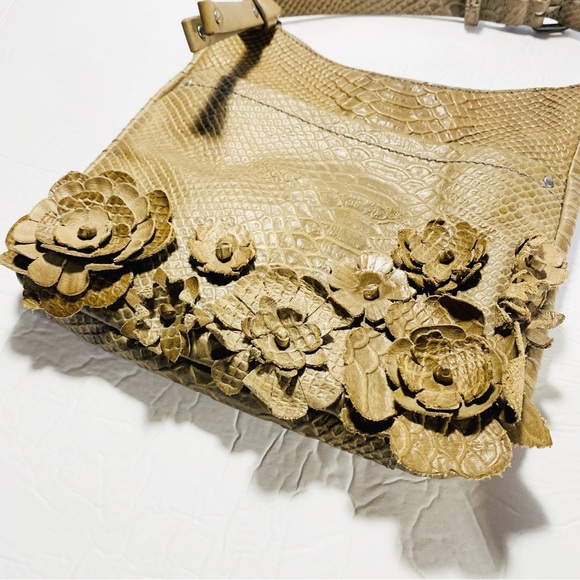 FRYE Bag Crossbody Melissa Floral Swing Leather Dove Bohemian Floral - Picture 4 of 15